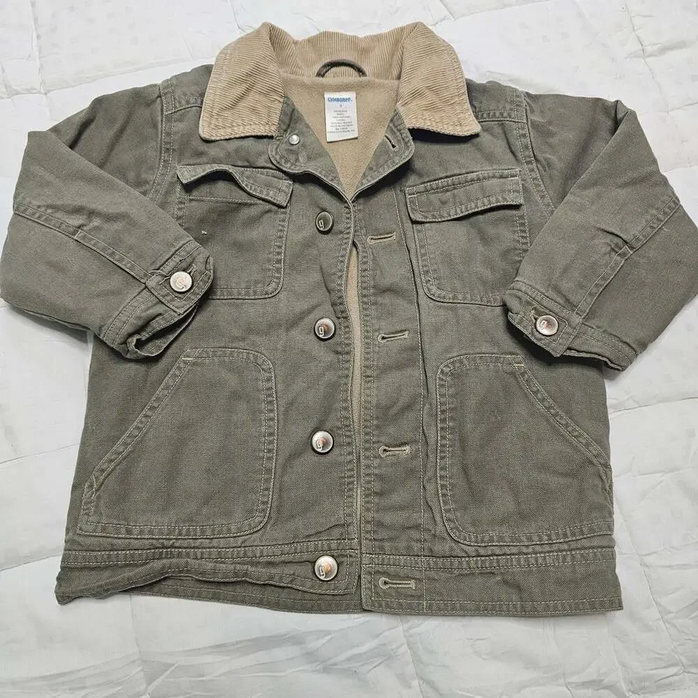 Gymboree 3T Olive Green Fleece Lined Jacket